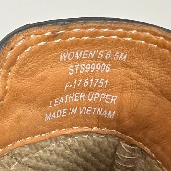 SPERRY Black Leather Zip Wedge Shoes Booties 6.5 - Picture 8 of 9